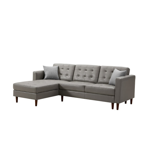 Dark Grey U-shaped sofa Tech PU Leather