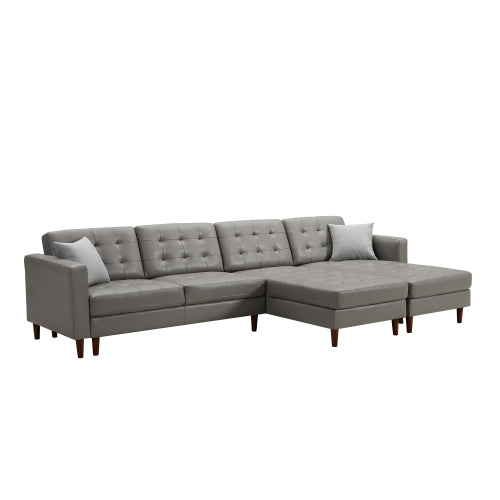 Dark Grey U-shaped sofa Tech PU Leather