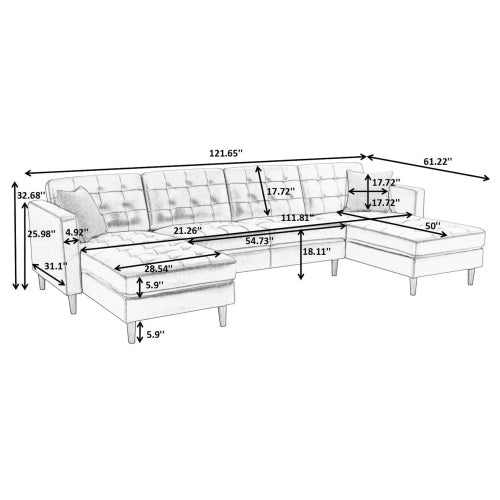 U-shaped sofa Tech PU Leather