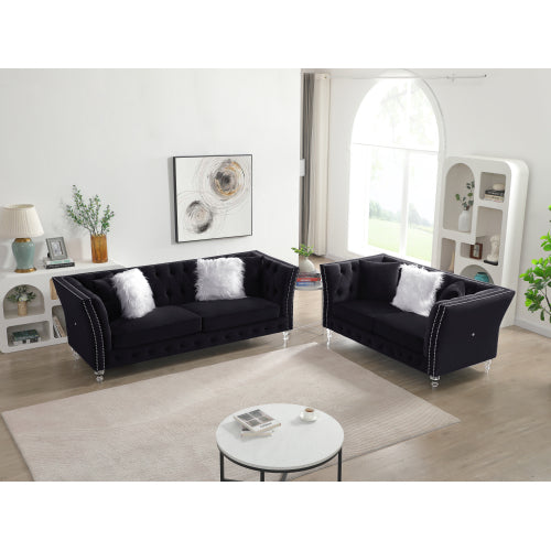 L8085B Two-seat + three-seat modular sofa black