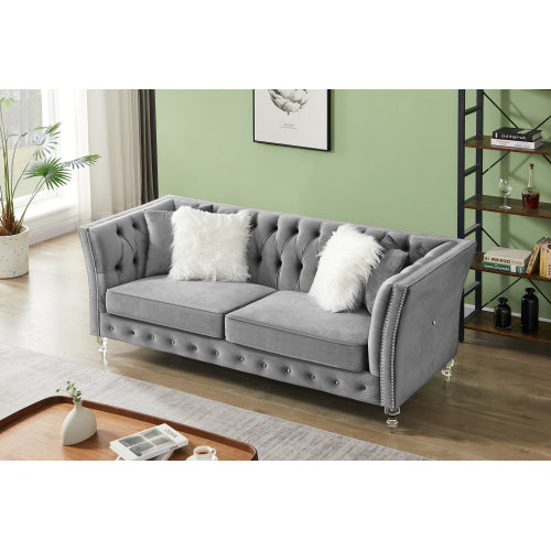 L8085B Two-seat + three-seat modular sofa light gray