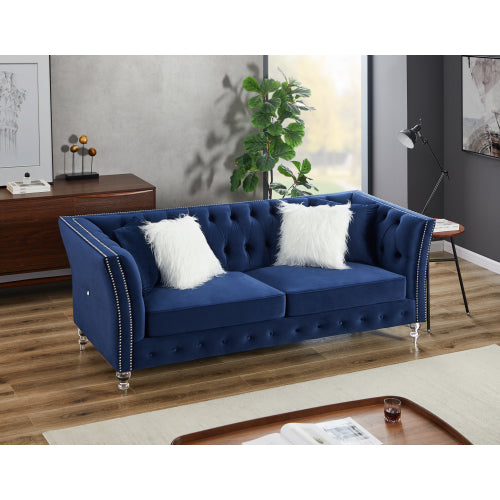 L8085B Two-seat + three-seat sofa navy blue