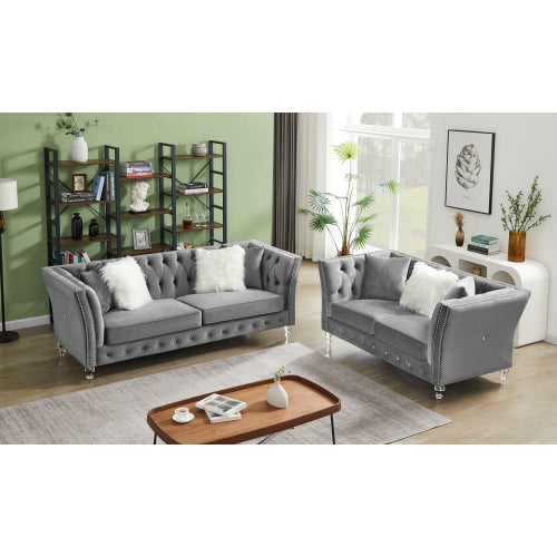 L8085B Two-seat + three-seat modular sofa light gray