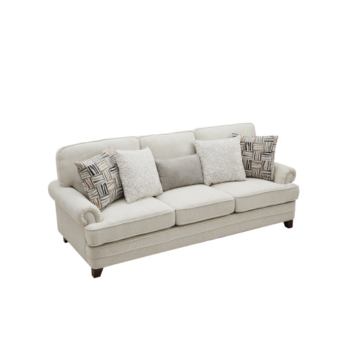 Three-Seat Sofa - Beige Chenille