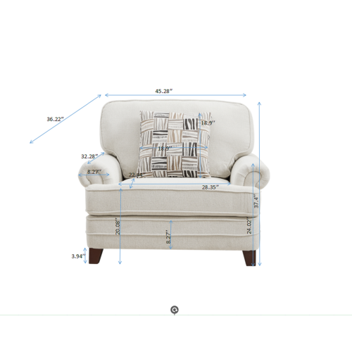 One seat sofa - beige chenille