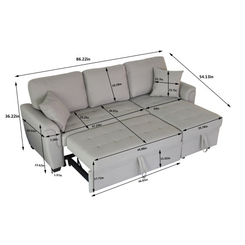 2049 Dark gray Storage Sofa Bed