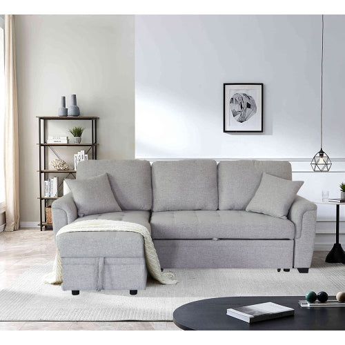 2049 light gray storage sofa bed