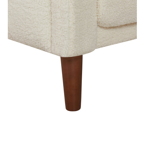 2047 Beige Teddy Velvet Three-Seat Sofa