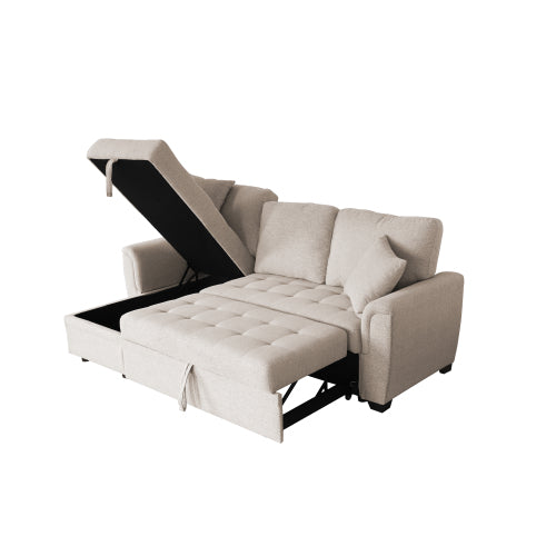 2049 Beige Storage Sofa Bed