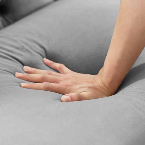 Single Grey Velvet Sofa
