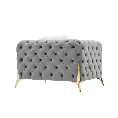Single Grey Velvet Sofa