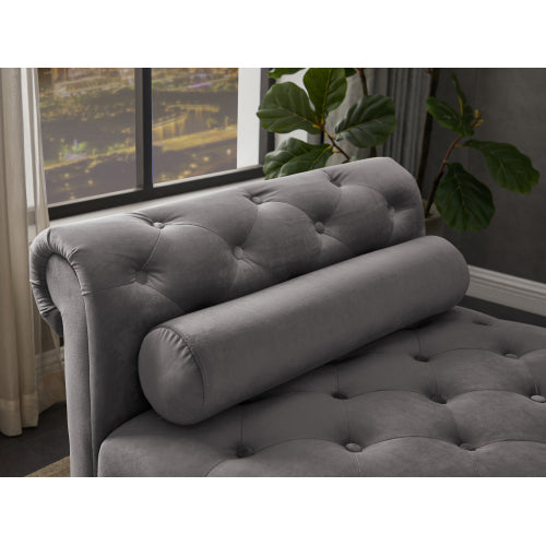 2038 Gray Rectangular Large Sofa Stool