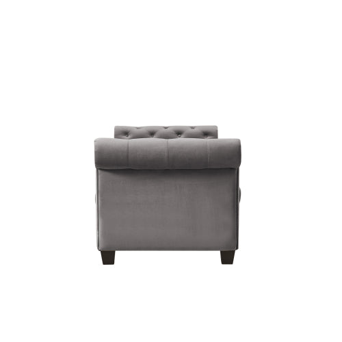 2038 Gray Rectangular Large Sofa Stool