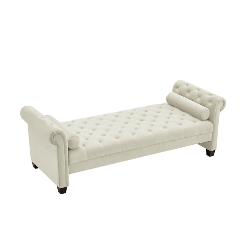 2038 Lvory Rectangular Large Sofa Stool