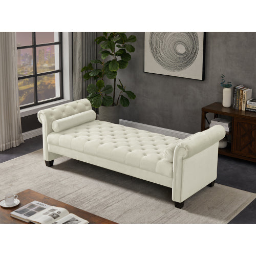 2038 Lvory Rectangular Large Sofa Stool