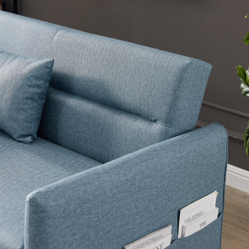 2033 sky blue cloth grain leather (PU)) leisure two-seat sofa