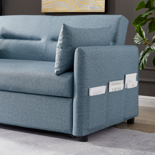 2033 sky blue cloth grain leather (PU)) leisure two-seat sofa