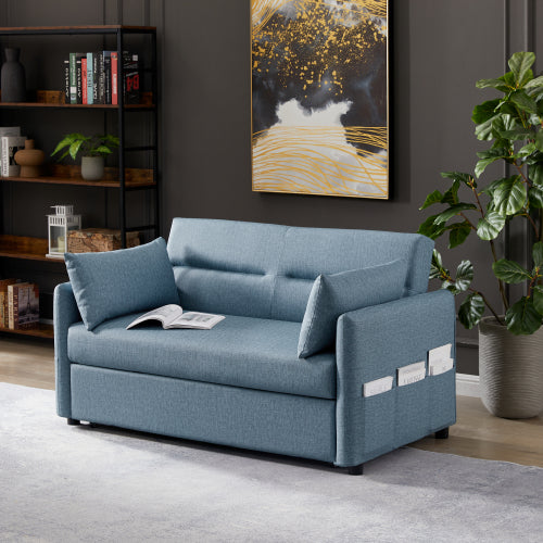 2033 sky blue cloth grain leather (PU)) leisure two-seat sofa