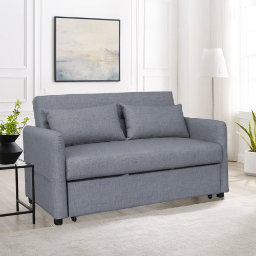 2033 gray cloth grain leather (PU)) leisure two-seat sofa