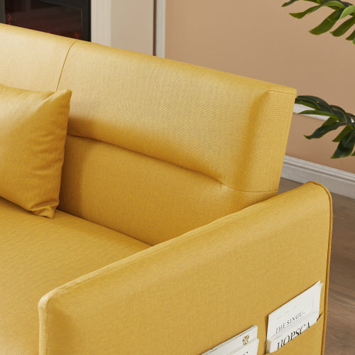 2033 yellow/white cloth grain leather (PU)) leisure two-seat sofa