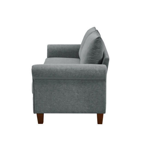 Grey Frosted Cat\'s Claw Three-Seater Fabric Sofa