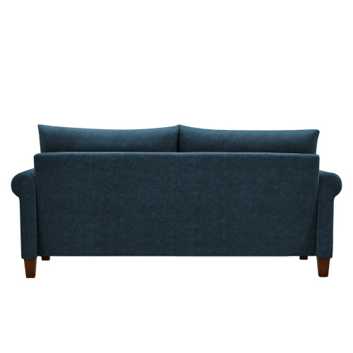 Three-seater fabric sofa in blue frosted cat\'s paw cloth