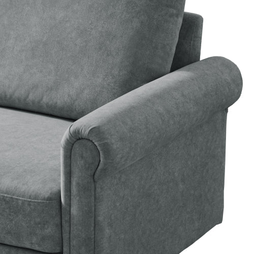 Grey Frosted Cat\'s Claw Three-Seater Fabric Sofa